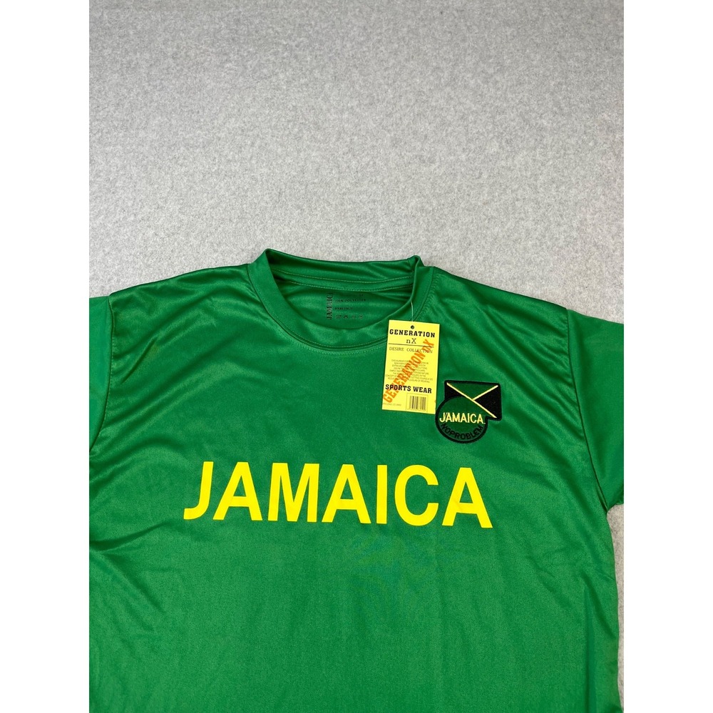 Jamacia National‎ Soccer Jersey Mens M Green Yellow Short Sleeve Futbol - Picture 2 of 7